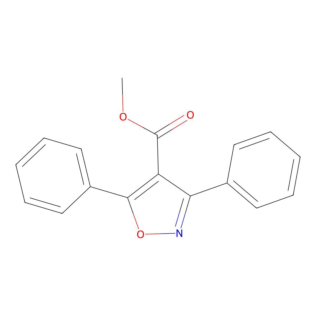 Methyl 3,5-diphenyl-1,2-oxazole-4-carboxylate molecular structure, CAS 2289-55-6