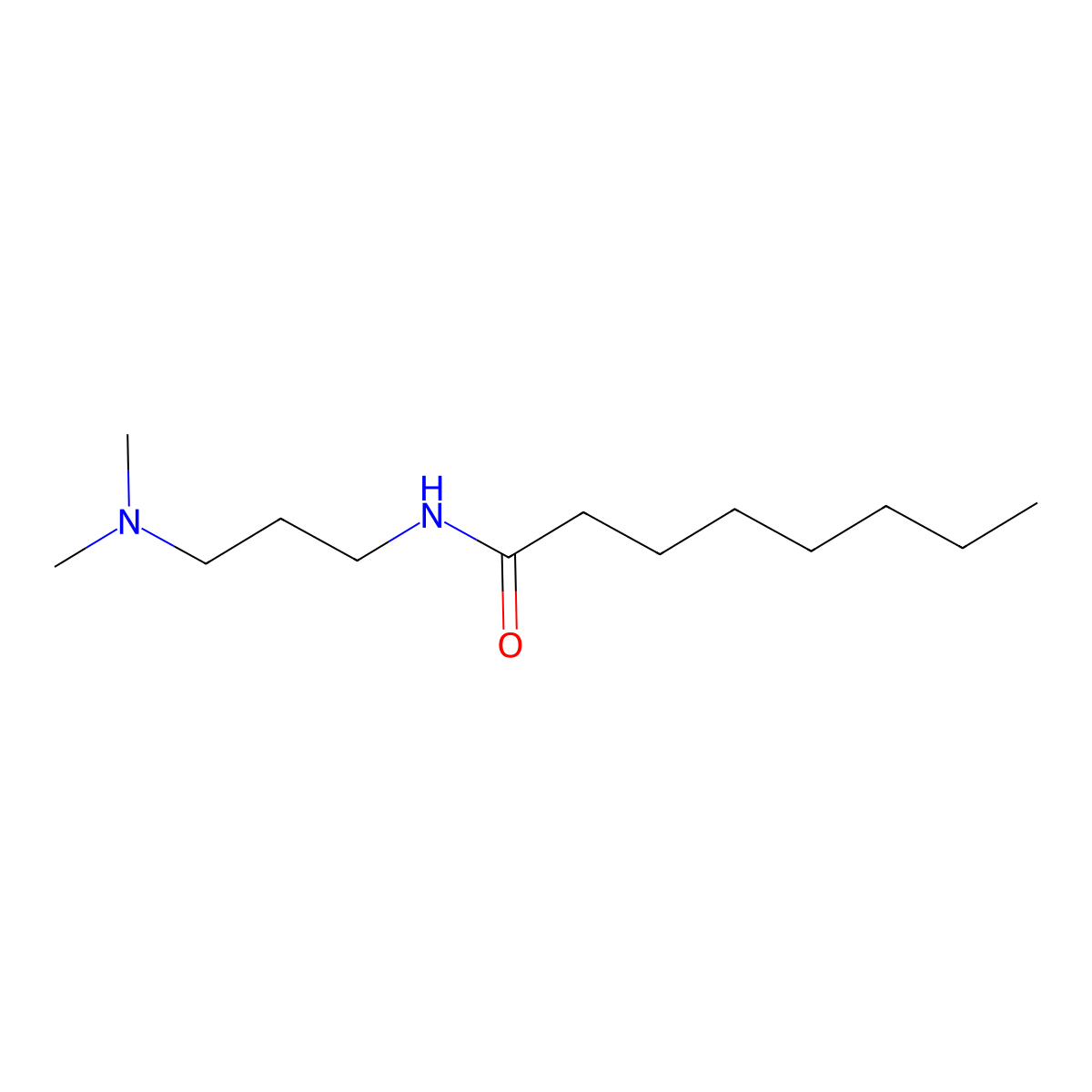 Caprylamidopropyl dimethylamine molecular structure, CAS 22890-10-4