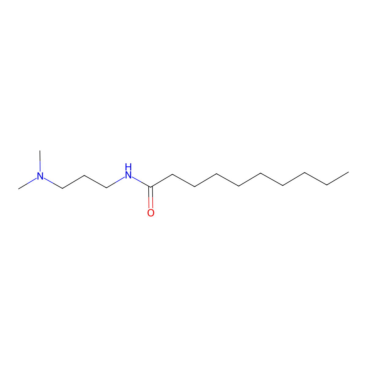 Capramidopropyl dimethylamine molecular structure, CAS 22890-11-5