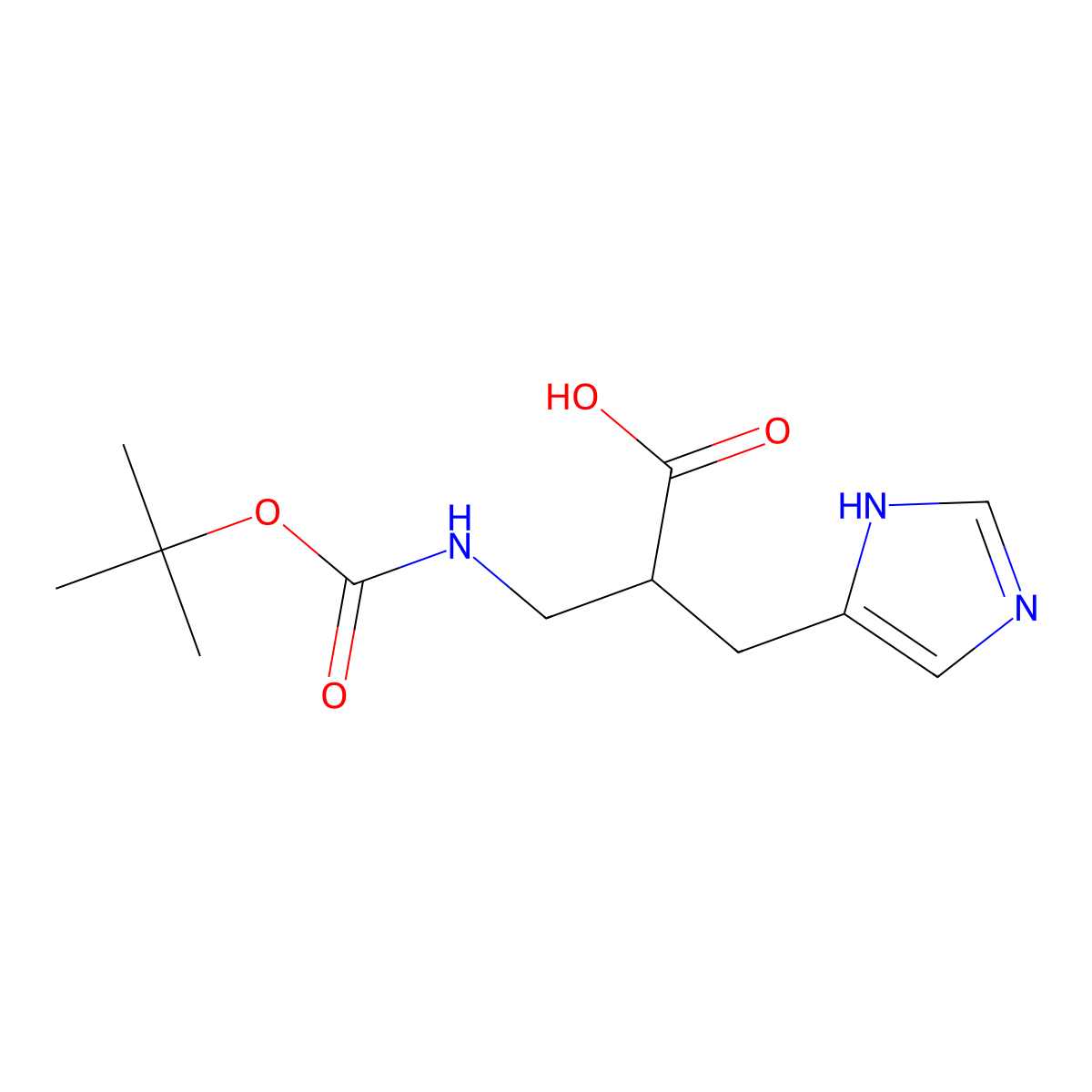 3-{[(tert-butoxy)carbonyl]amino}-2-[(1H-imidazol-5-yl)methyl]propanoic acid molecular structure, CAS 2289052-27-1