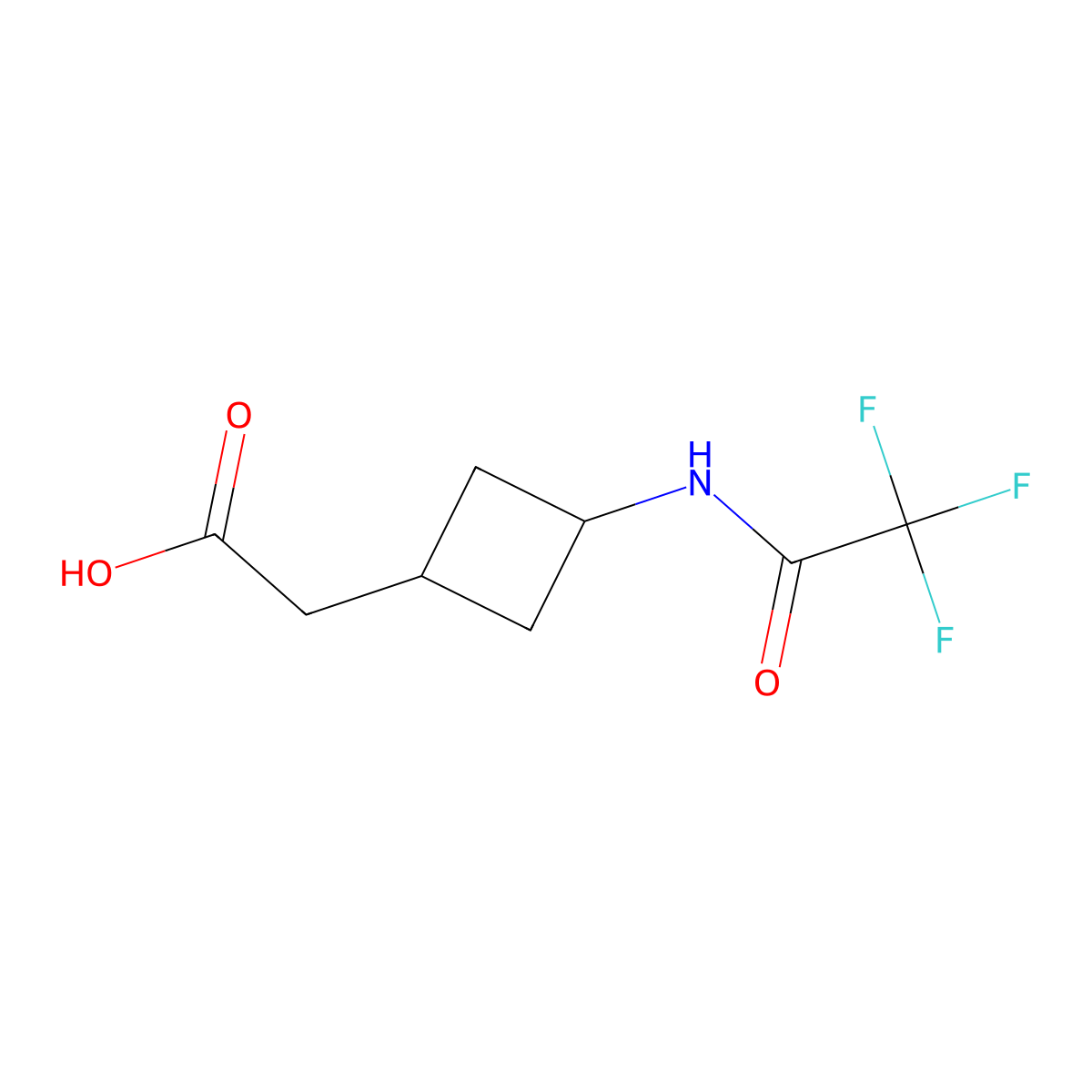 2-[3-(Trifluoroacetamido)cyclobutyl]acetic acid molecular structure, CAS 2289158-78-5