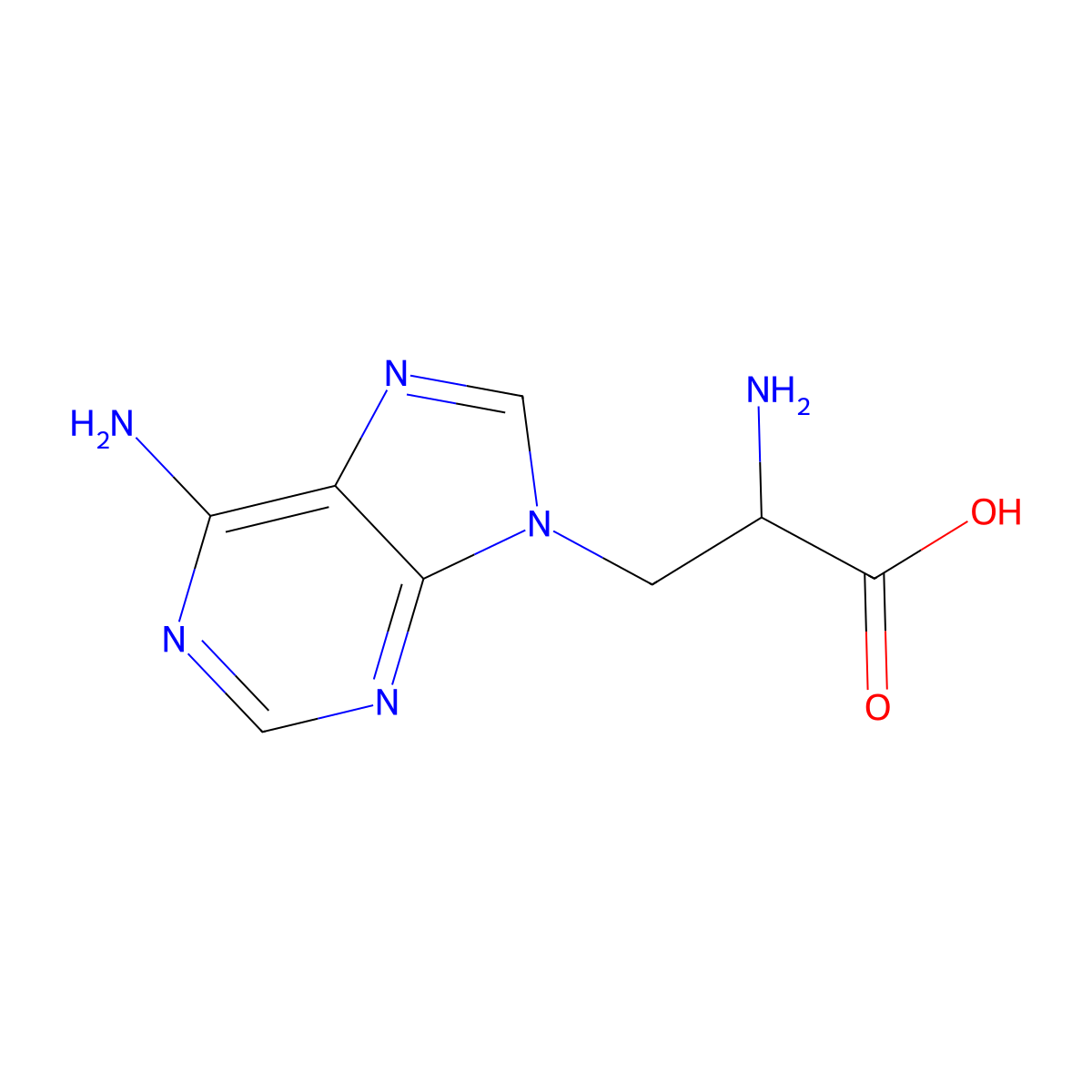 2-amino-3-(6-amino-9H-purin-9-yl)propanoic acid molecular structure, CAS 22892-24-6