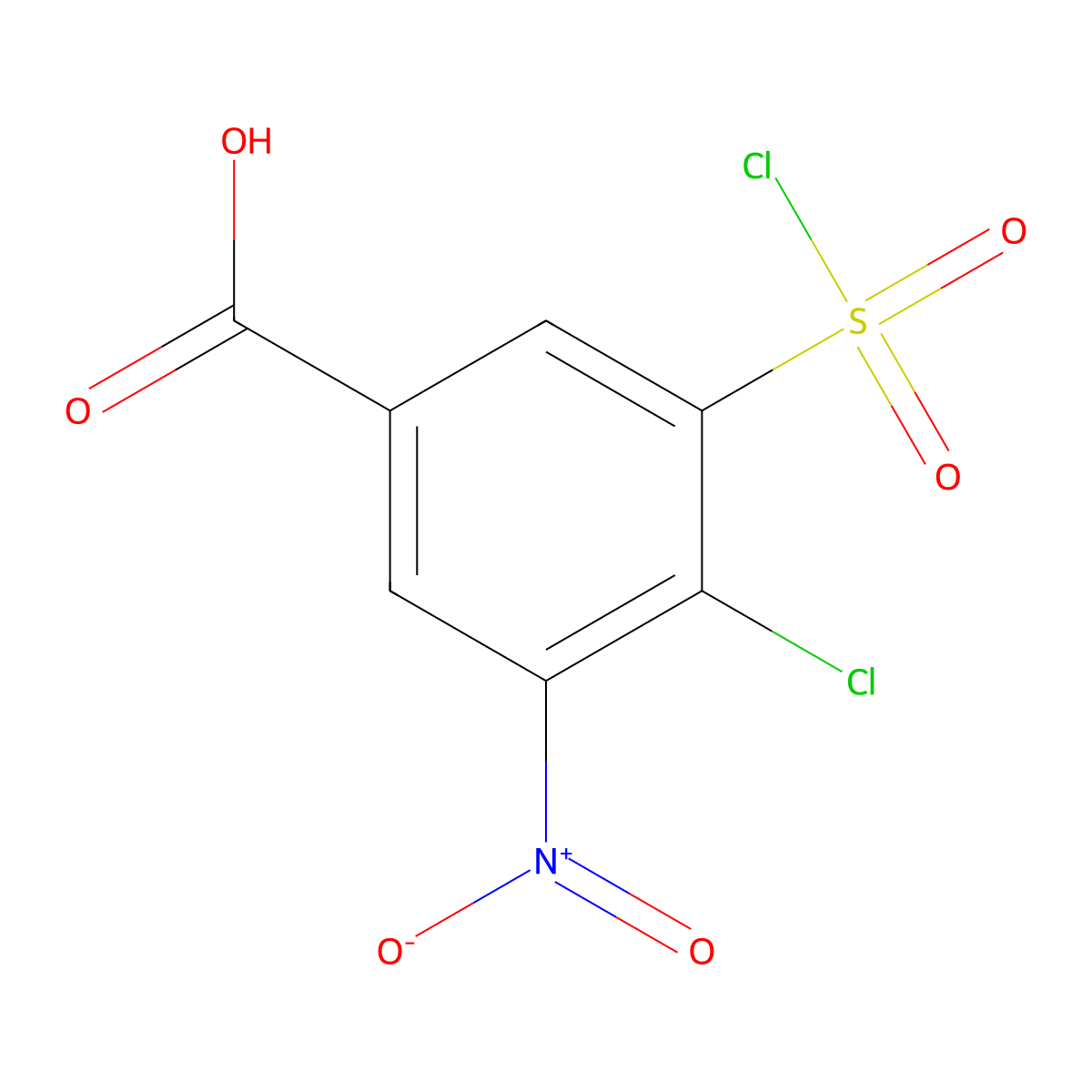4-Chloro-5-chlorosulfonyl-3-nitrobenzoic acid molecular structure, CAS 22892-95-1