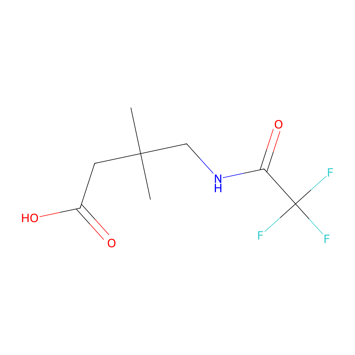 3,3-Dimethyl-4-(trifluoroacetamido)butanoic acid molecular structure, CAS 2289270-52-4