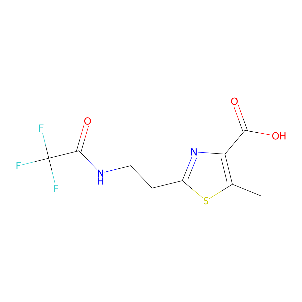 5-Methyl-2-[2-(trifluoroacetamido)ethyl]-1,3-thiazole-4-carboxylic acid molecular structure, CAS 2289298-17-3