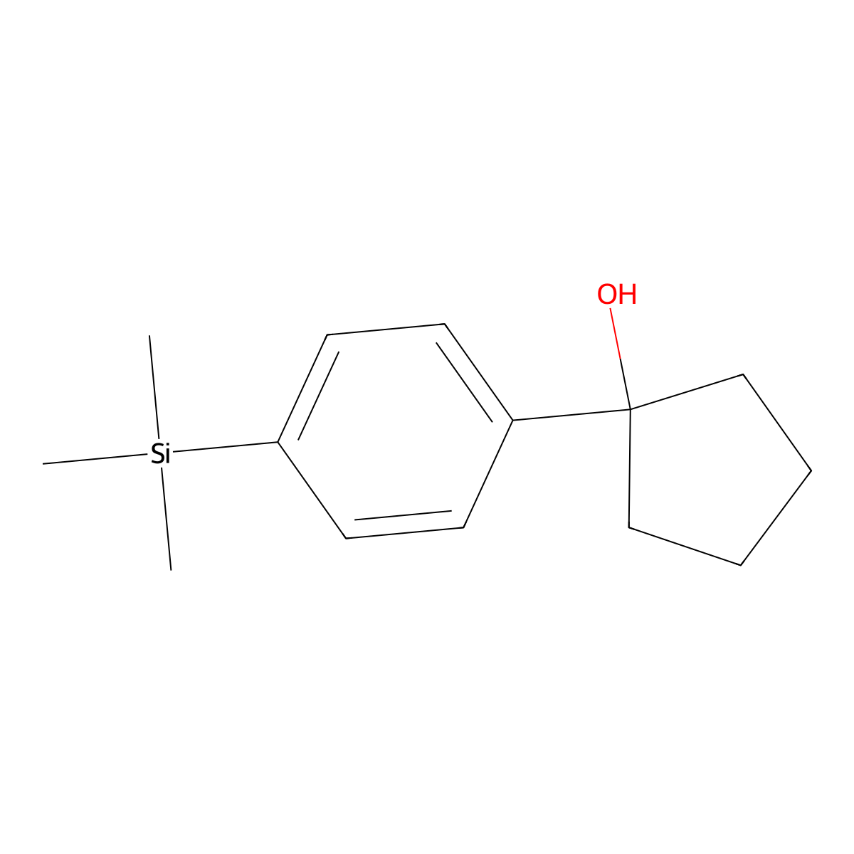 1-(4-(Trimethylsilyl)phenyl)cyclopentanol molecular structure, CAS 2289319-31-7
