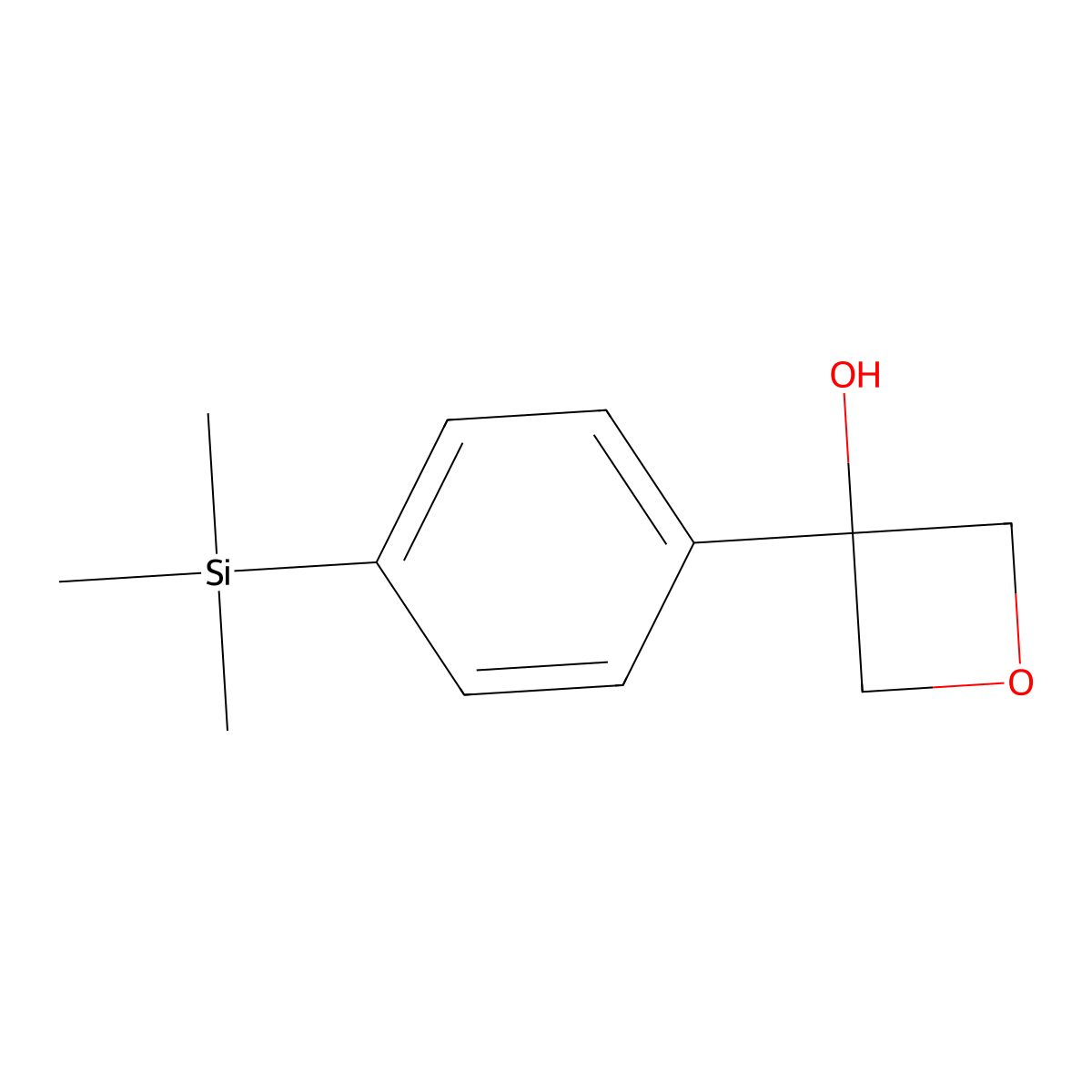 3-[4-(Trimethylsilyl)phenyl]-3-oxetanol molecular structure, CAS 2289321-26-0