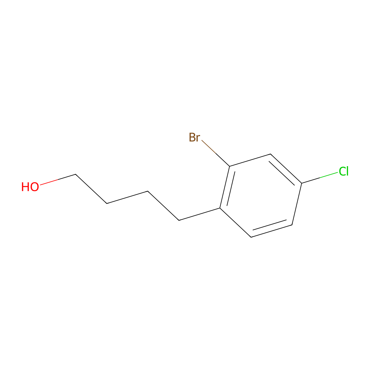 2-Bromo-4-chloro-benzenebutanol molecular structure, CAS 2289324-95-2