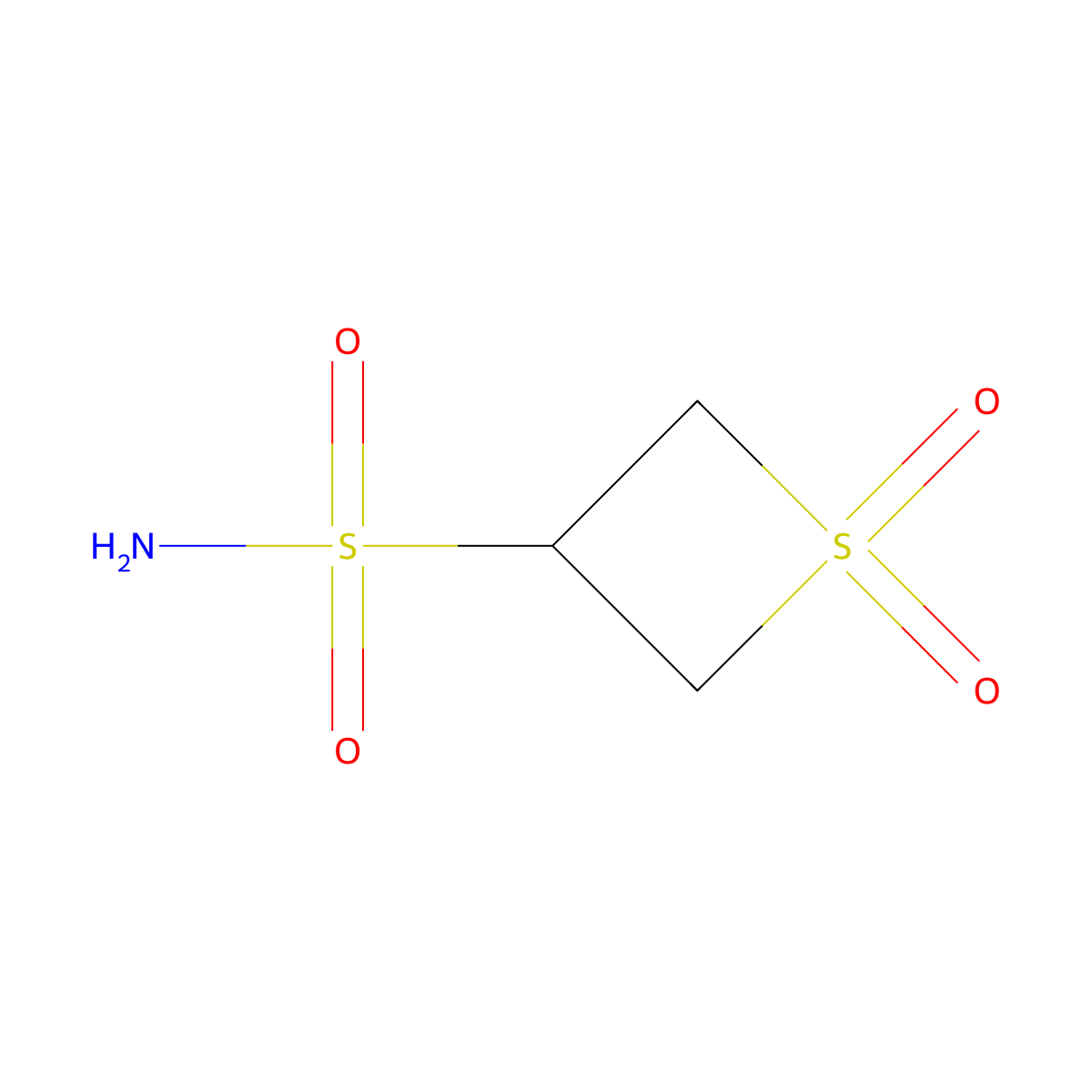 1,1-Dioxo-1lambda6-thietane-3-sulfonamide molecular structure, CAS 2289349-01-3