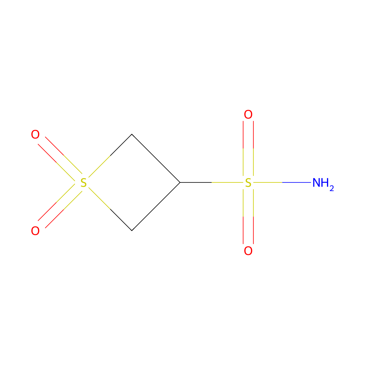 1,1-Dioxo-1lambda6-thietane-3-sulfonamide molecular structure, CAS 2289349-01-3