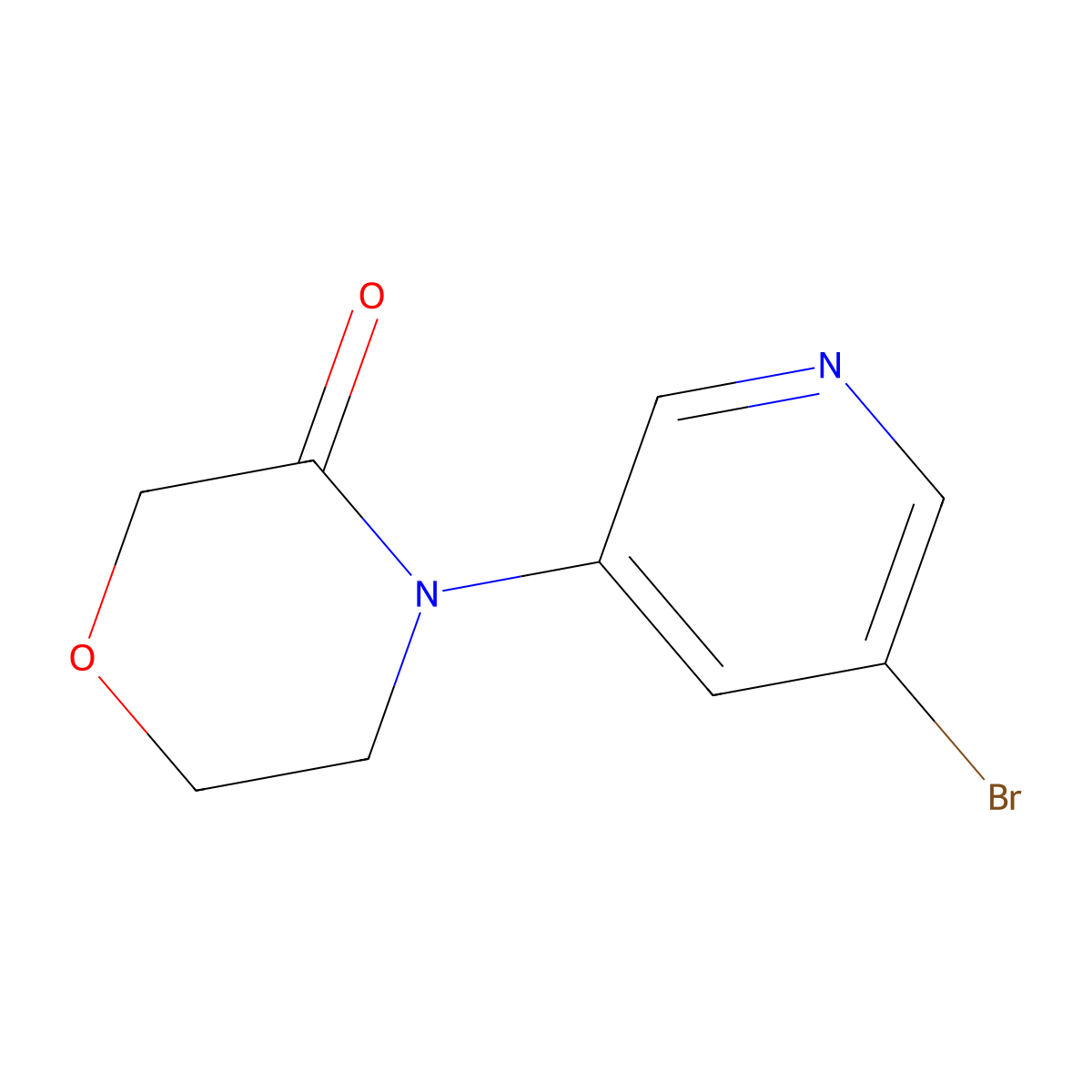 4-(5-Bromopyridin-3-yl)morpholin-3-one molecular structure, CAS 2289371-10-2