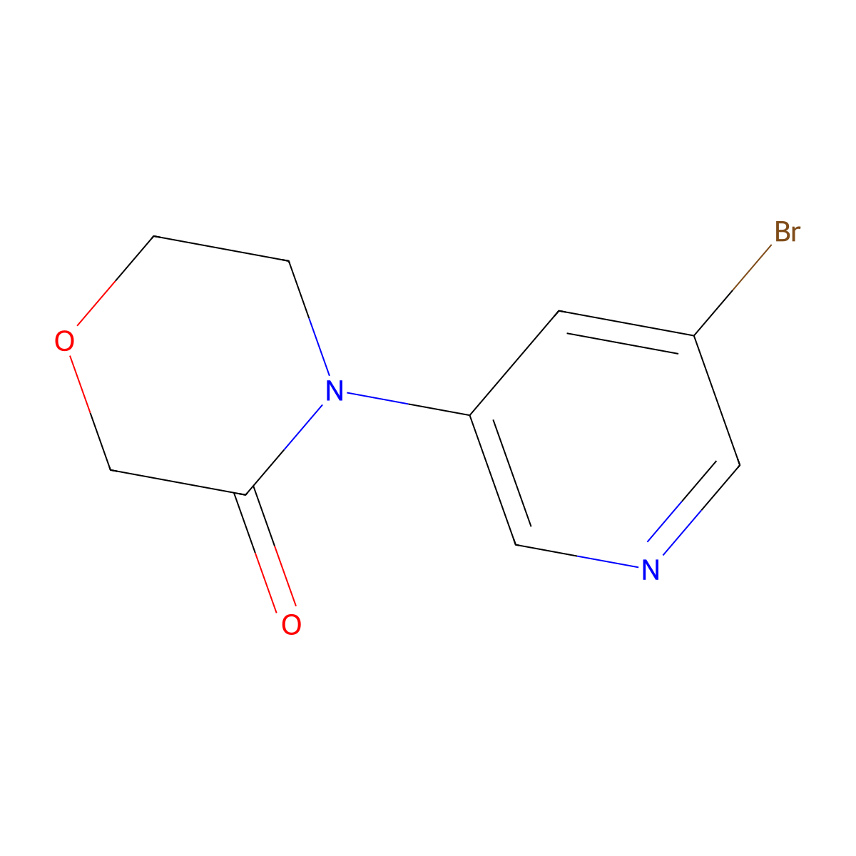 4-(5-Bromopyridin-3-yl)morpholin-3-one molecular structure, CAS 2289371-10-2