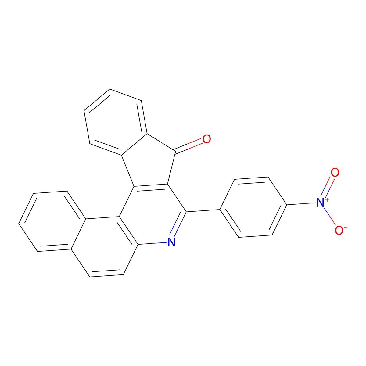 8-(4-nitrophenyl)-9H-benzo[f]indeno[2,1-c]quinolin-9-one molecular structure, CAS 22894-64-0