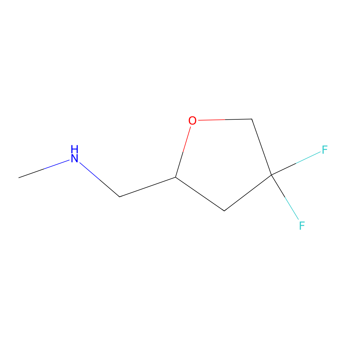 [(4,4-Difluorooxolan-2-yl)methyl](methyl)amine molecular structure, CAS 2289403-17-2