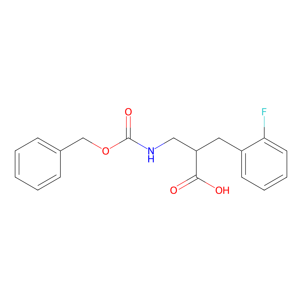 3-{[(Benzyloxy)carbonyl]amino}-2-[(2-fluorophenyl)methyl]propanoic acid molecular structure, CAS 2289411-18-1