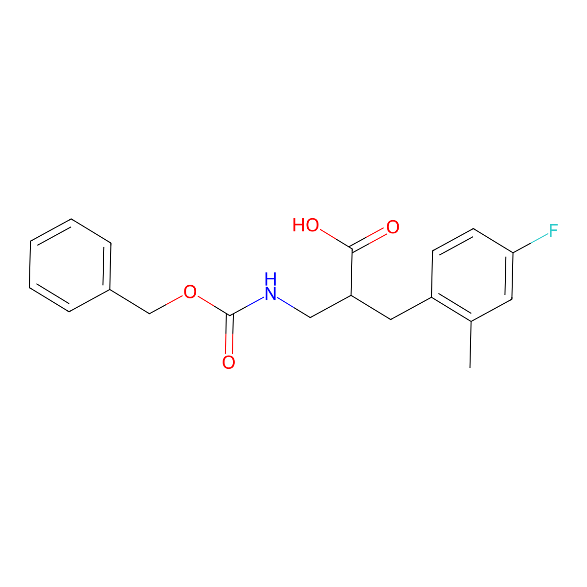 3-{[(Benzyloxy)carbonyl]amino}-2-[(4-fluoro-2-methylphenyl)methyl]propanoic acid molecular structure, CAS 2289412-52-6
