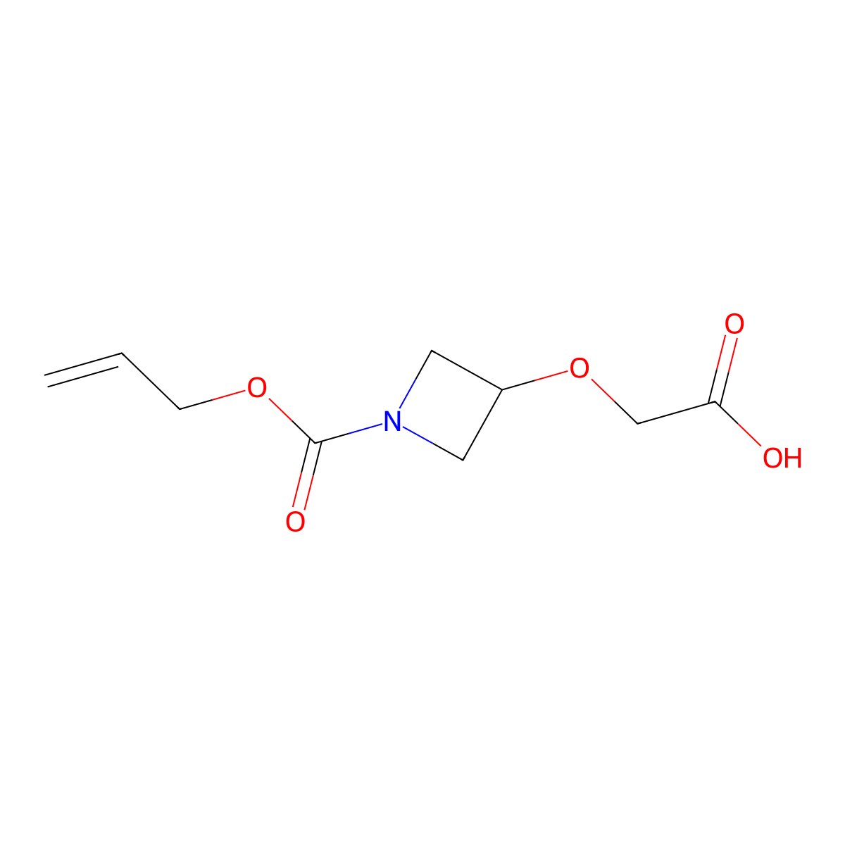 2-({1-[(Prop-2-en-1-yloxy)carbonyl]azetidin-3-yl}oxy)acetic acid molecular structure, CAS 2289436-15-1
