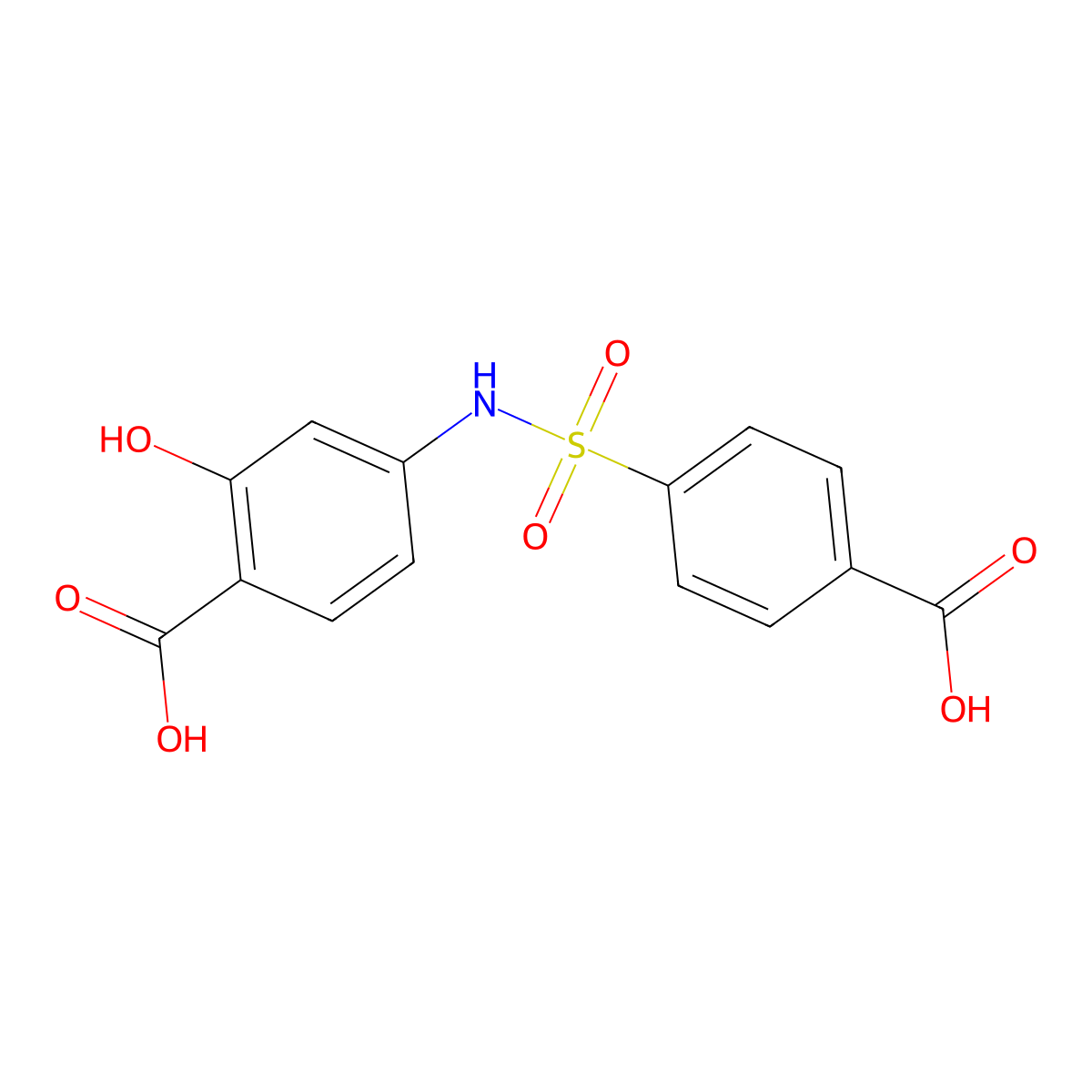 4-{[(4-Carboxyphenyl)sulfonyl]amino}-2-hydroxybenzoic acid molecular structure, CAS 22895-16-5