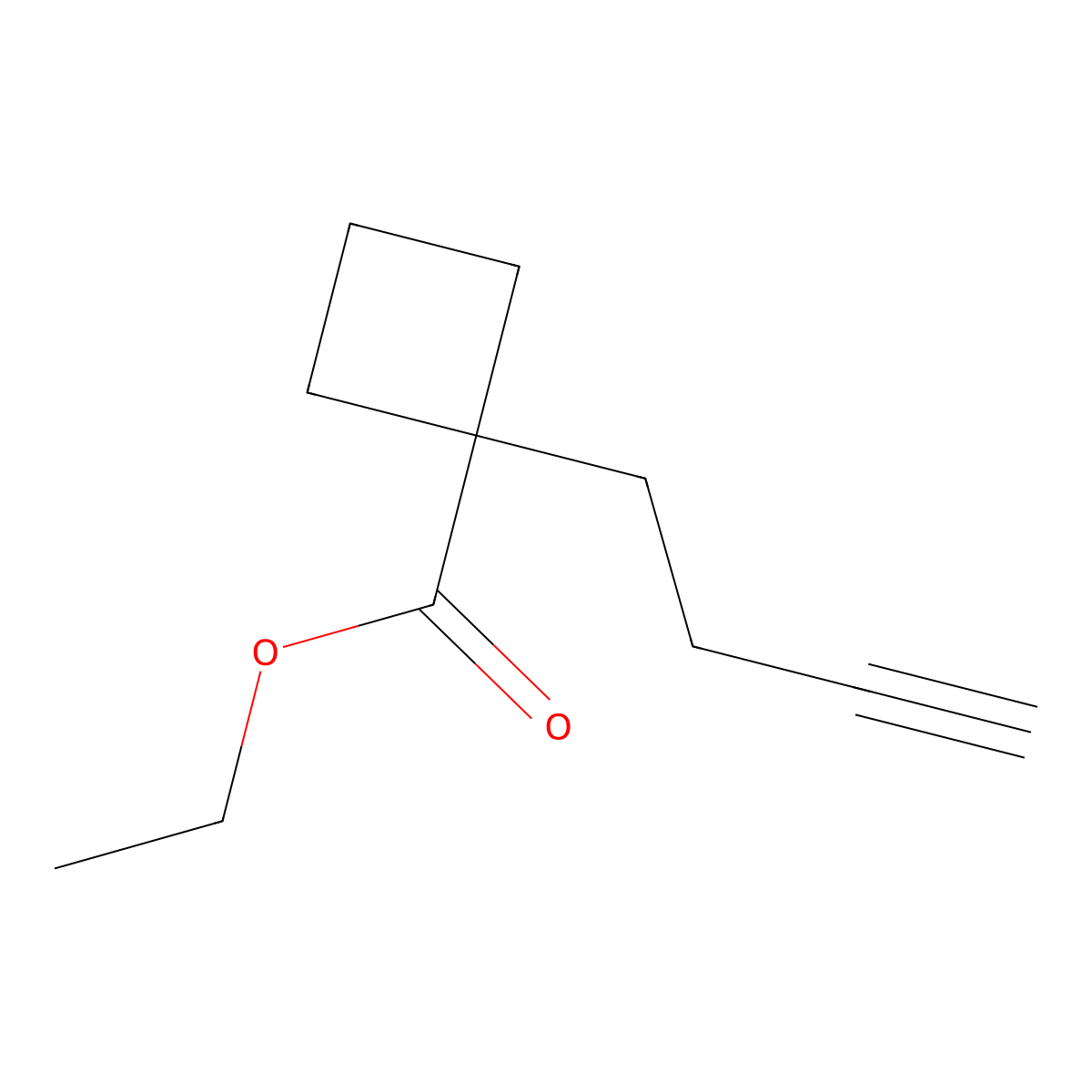 Ethyl 1-(but-3-yn-1-yl)cyclobutane-1-carboxylate molecular structure, CAS 2289564-77-6