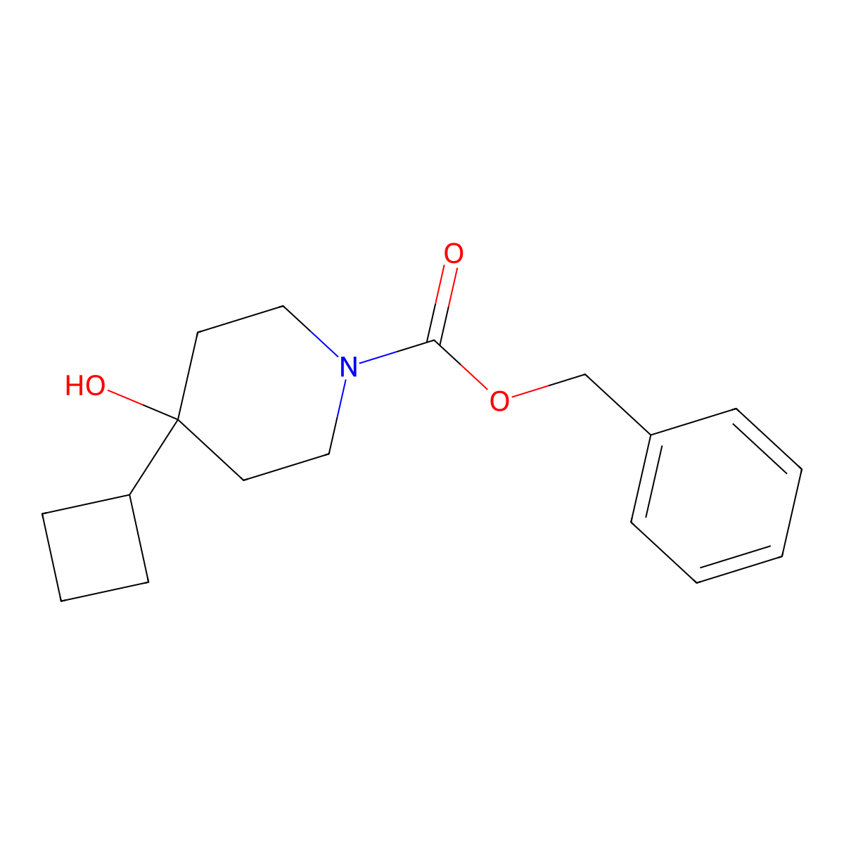 Benzyl 4-cyclobutyl-4-hydroxypiperidine-1-carboxylate molecular structure, CAS 2289576-91-4