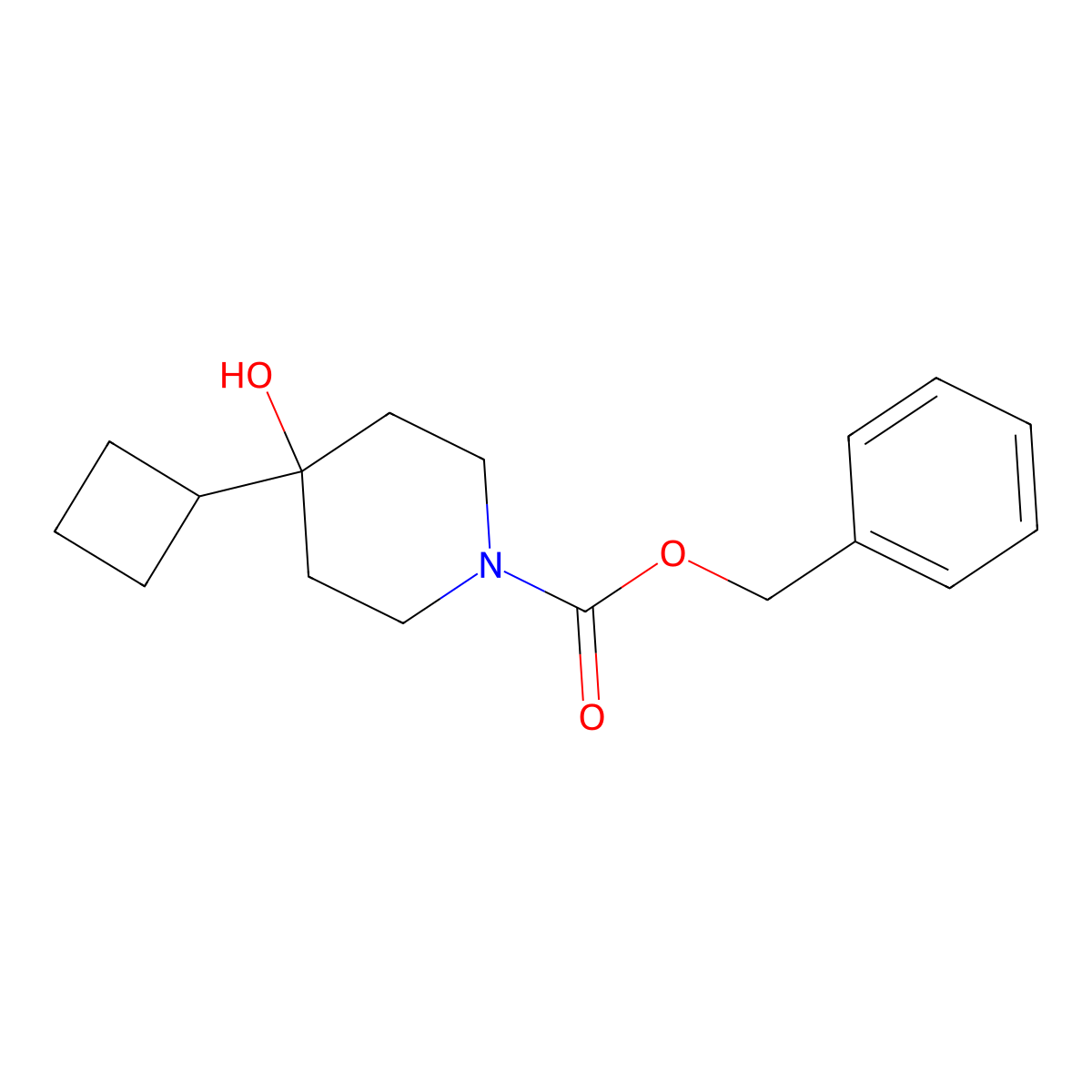Benzyl 4-cyclobutyl-4-hydroxypiperidine-1-carboxylate molecular structure, CAS 2289576-91-4