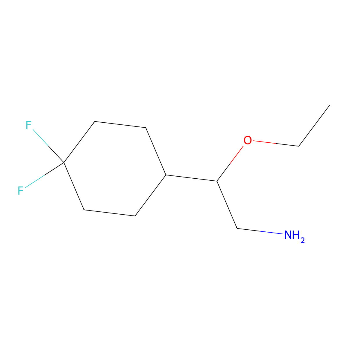 2-(4,4-Difluorocyclohexyl)-2-ethoxyethan-1-amine molecular structure, CAS 2289584-40-1