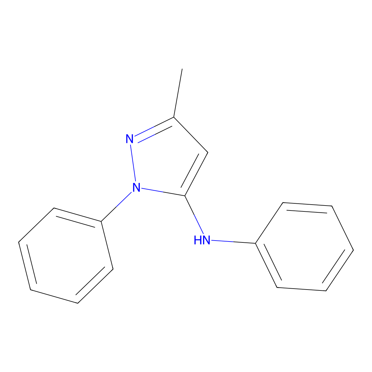 3-methyl-N,1-diphenyl-1H-pyrazol-5-amine molecular structure, CAS 22896-71-5