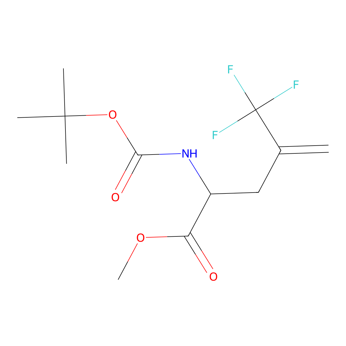 methyl (2S)-2-{[(tert-butoxy)carbonyl]amino}-4-(trifluoromethyl)pent-4-enoate molecular structure, CAS 2289601-81-4