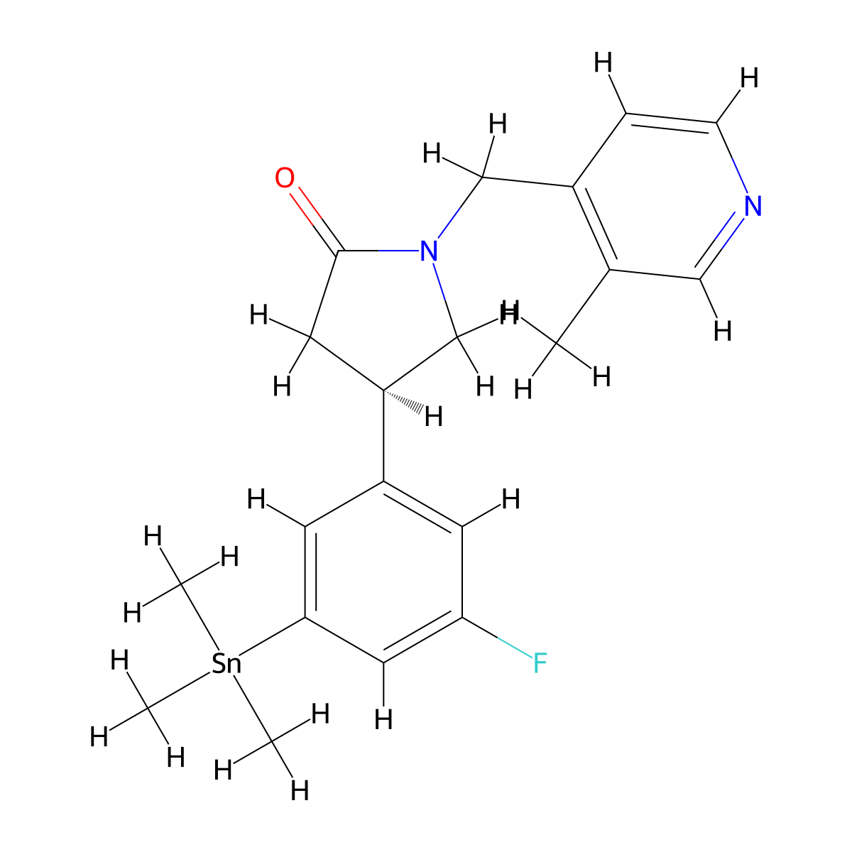(R)-4-(3-fluoro-5-(trimethylstannyl)phenyl)-1-((3-methylpyridin-4-yl)methyl)pyrrolidin-2-one molecular structure, CAS 2289636-79-7