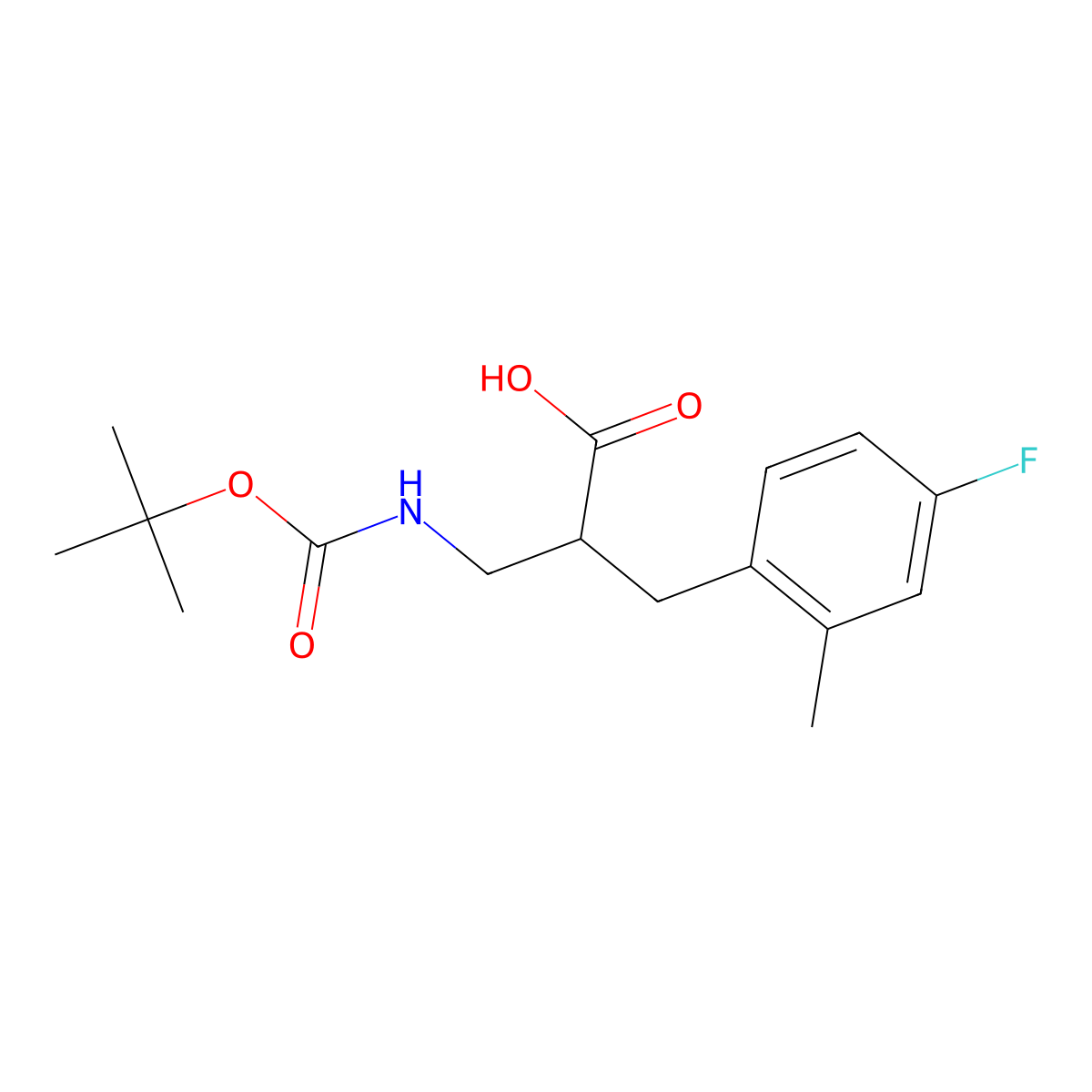 3-{[(Tert-butoxy)carbonyl]amino}-2-[(4-fluoro-2-methylphenyl)methyl]propanoic acid molecular structure, CAS 2289654-02-8