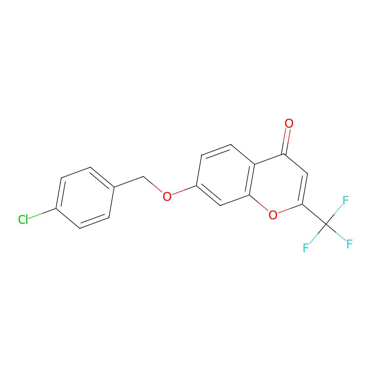 7-[(4-chlorophenyl)methoxy]-2-(trifluoromethyl)-4H-chromen-4-one molecular structure, CAS 2289692-46-0