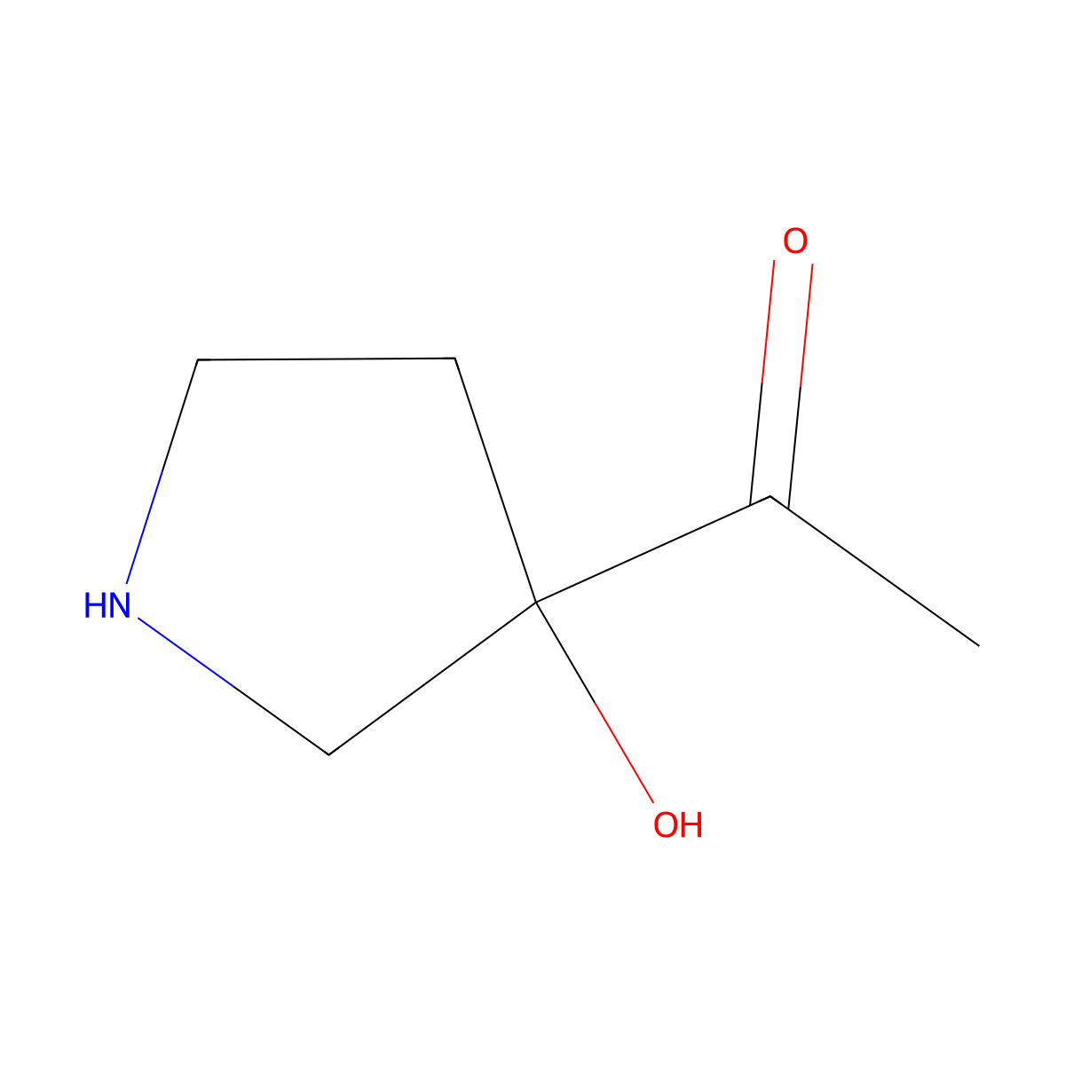 1-(3-Hydroxypyrrolidin-3-yl)ethan-1-one molecular structure, CAS 2289770-53-0