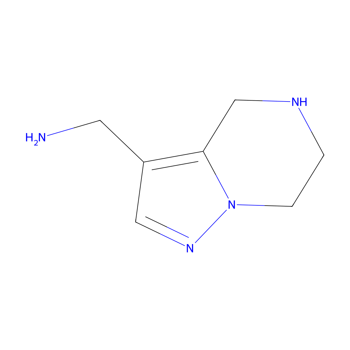 {4H,5H,6H,7H-pyrazolo[1,5-a]pyrazin-3-yl}methanamine molecular structure, CAS 2289856-55-7