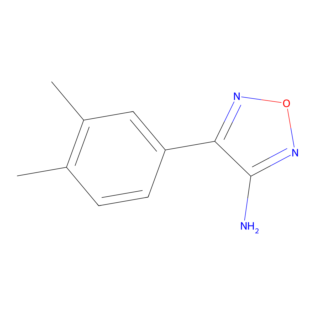 4-(3,4-Dimethylphenyl)-1,2,5-oxadiazol-3-amine molecular structure, CAS 22899-57-6