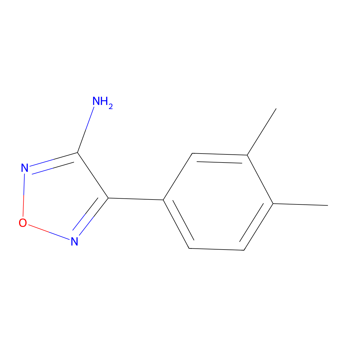 4-(3,4-Dimethylphenyl)-1,2,5-oxadiazol-3-amine molecular structure, CAS 22899-57-6