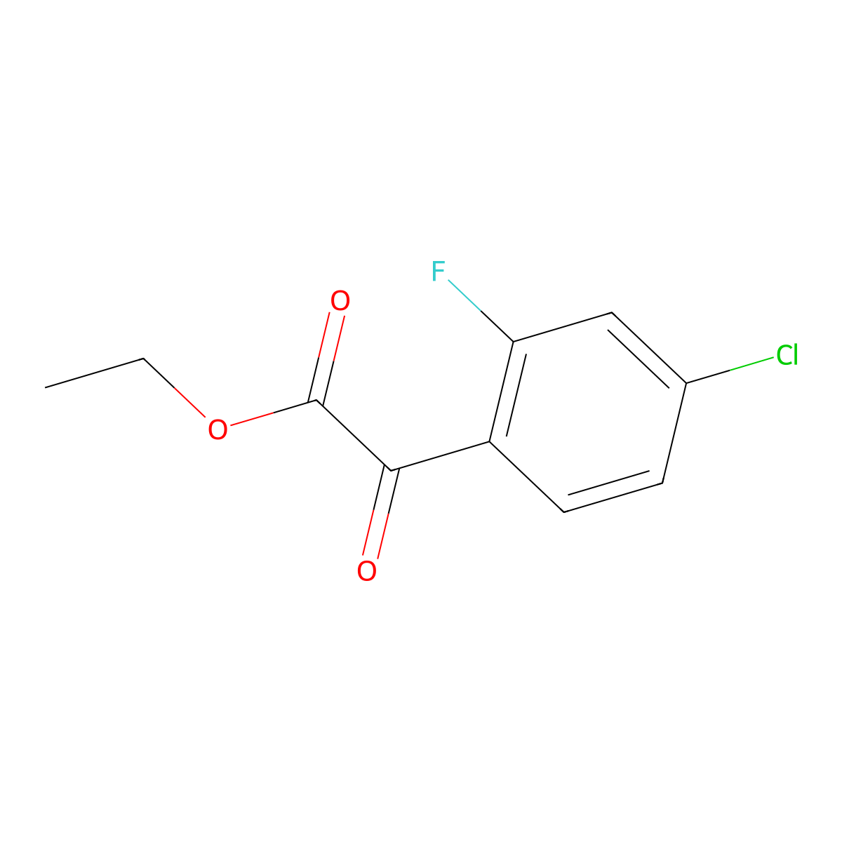 Ethyl 4-chloro-2-fluorobenzoylformate molecular structure, CAS 228998-72-9