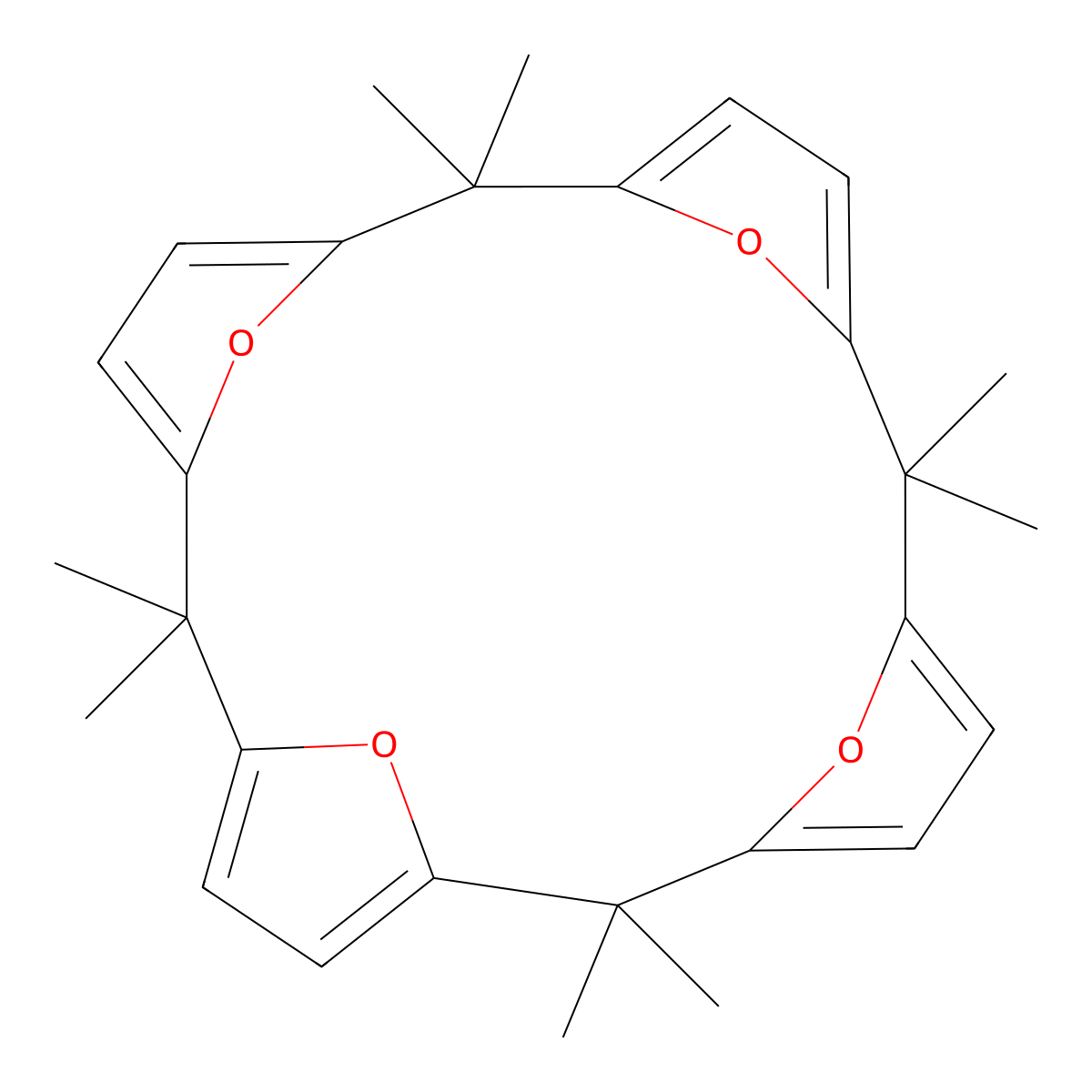21,22,23,24-Tetraoxapentacyclo(16.2.1.13,6.18,11.113,16)tetracosa-3,5,8,10,13,15,18,20-octaene molecular structure, CAS 22900-44-3