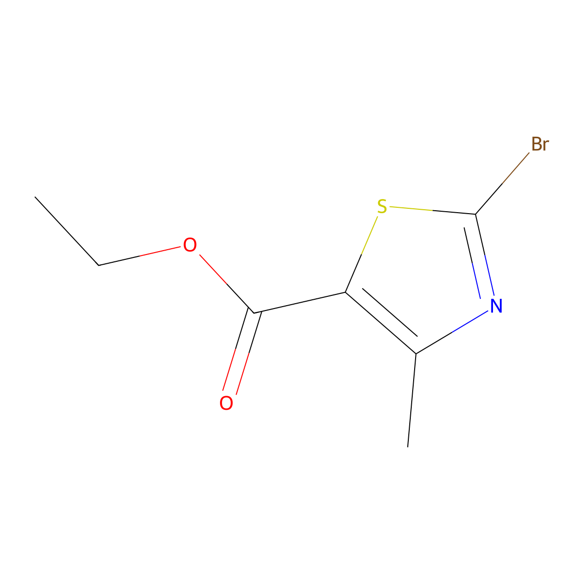 Ethyl 2-bromo-4-methyl-1,3-thiazole-5-carboxylate molecular structure, CAS 22900-83-0