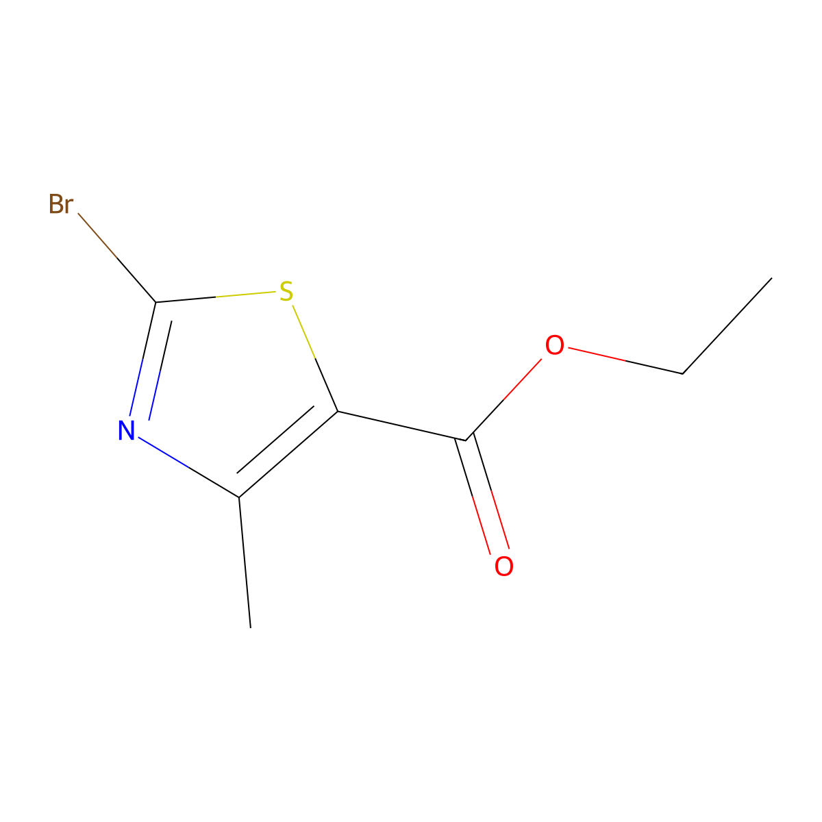 Ethyl 2-bromo-4-methyl-1,3-thiazole-5-carboxylate molecular structure, CAS 22900-83-0