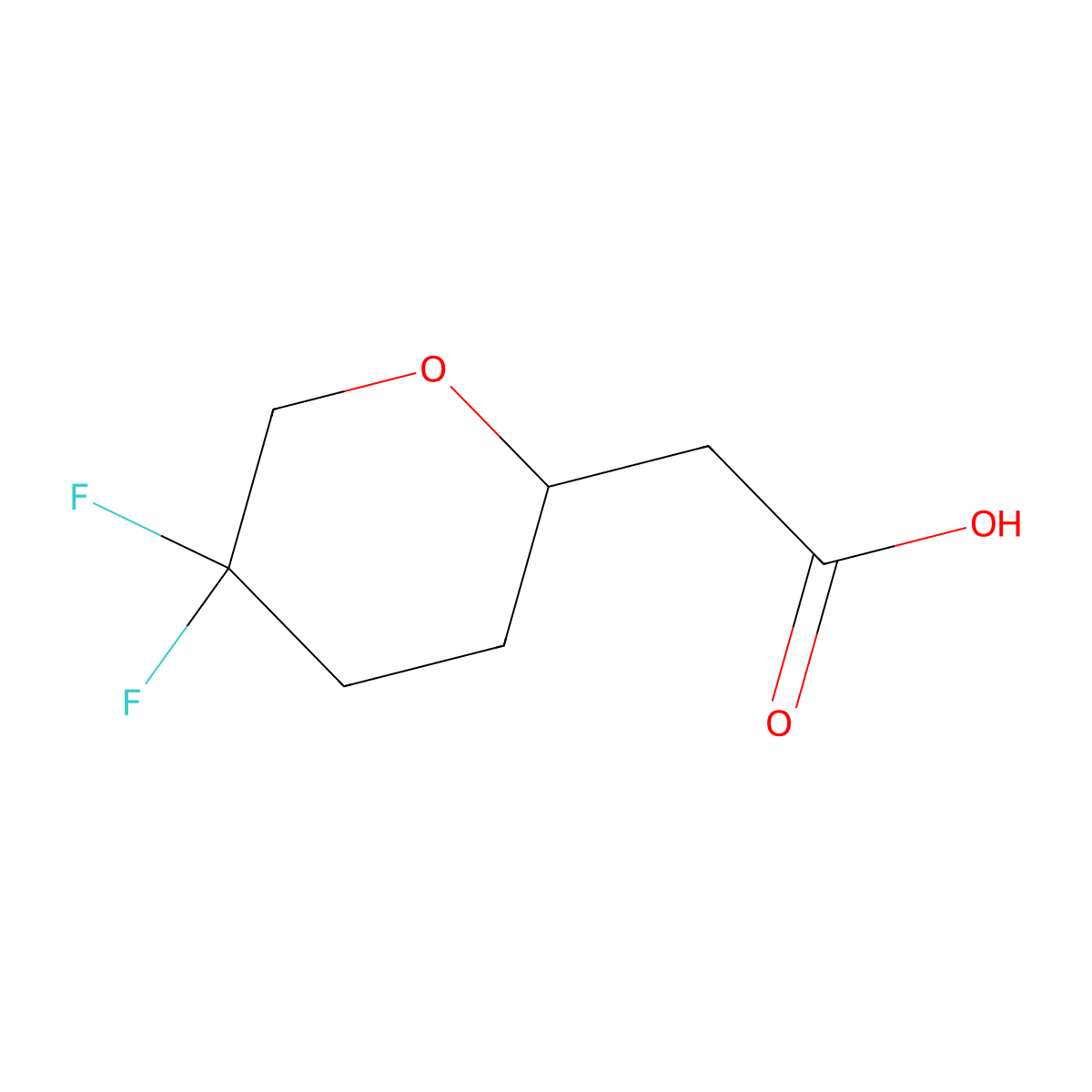 2-(5,5-Difluorooxan-2-yl)acetic acid molecular structure, CAS 2290004-29-2