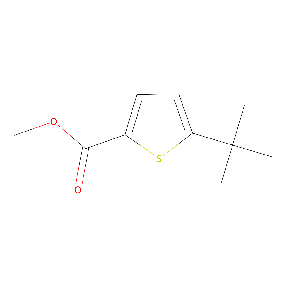 Methyl 5-tert-butylthiophene-2-carboxylate molecular structure, CAS 229003-19-4