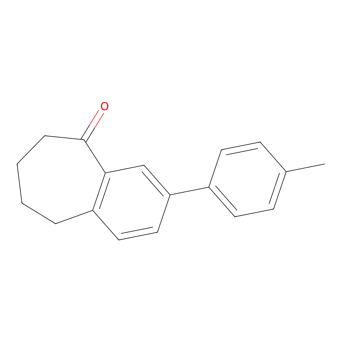 5H-Benzocyclohepten-5-one, 6,7,8,9-tetrahydro-3-(4-methylphenyl)- molecular structure, CAS 229006-86-4