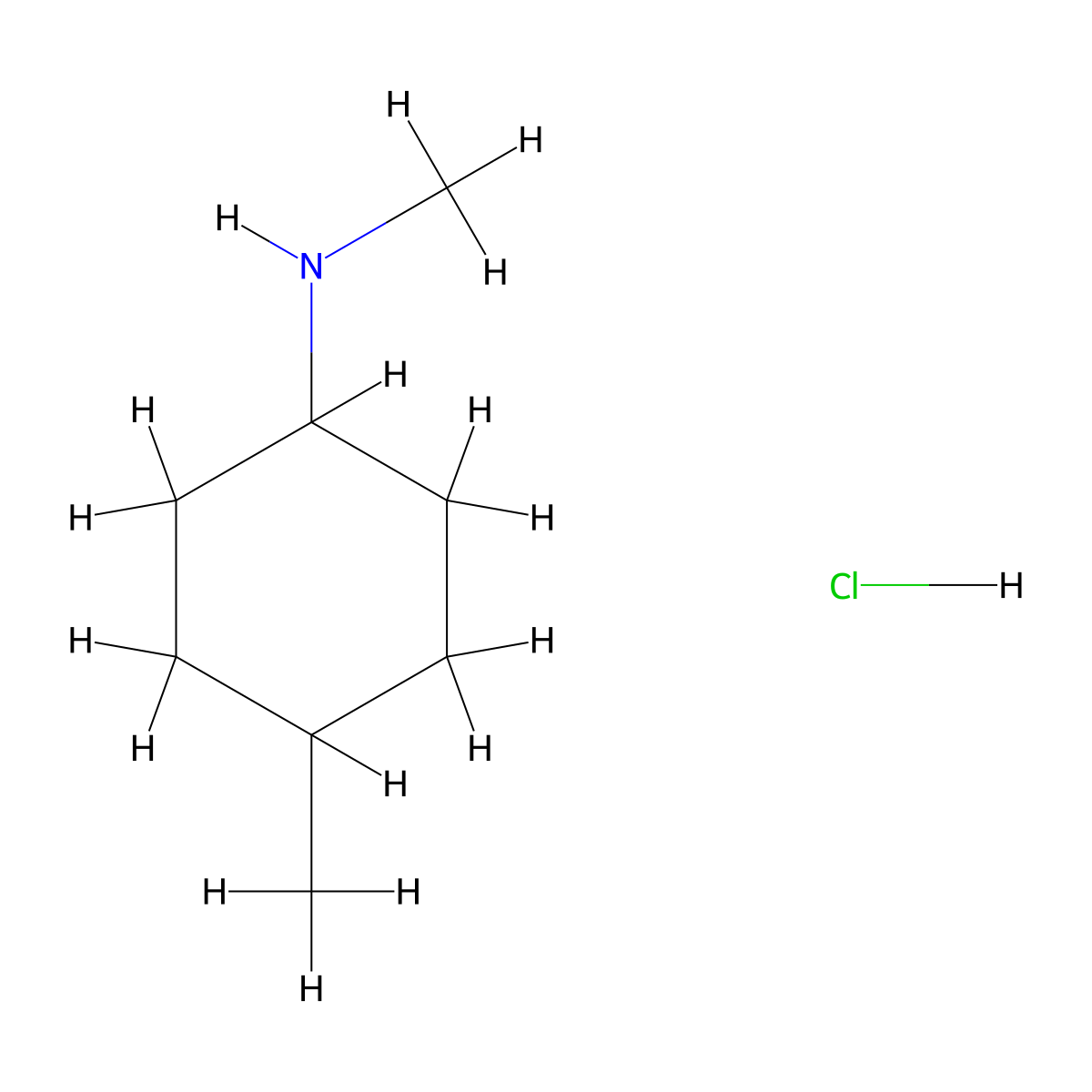 N,4-dimethylcyclohexan-1-amine hydrochloride molecular structure, CAS 229007-16-3