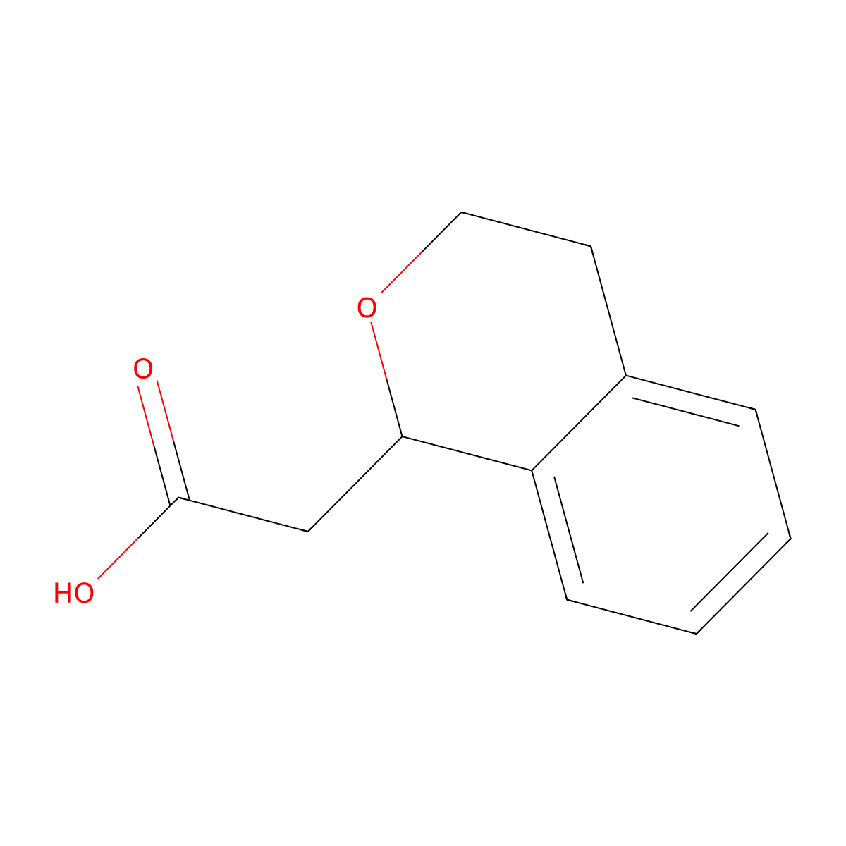 2-(3,4-dihydro-1H-2-benzopyran-1-yl)acetic acid molecular structure, CAS 22901-11-7