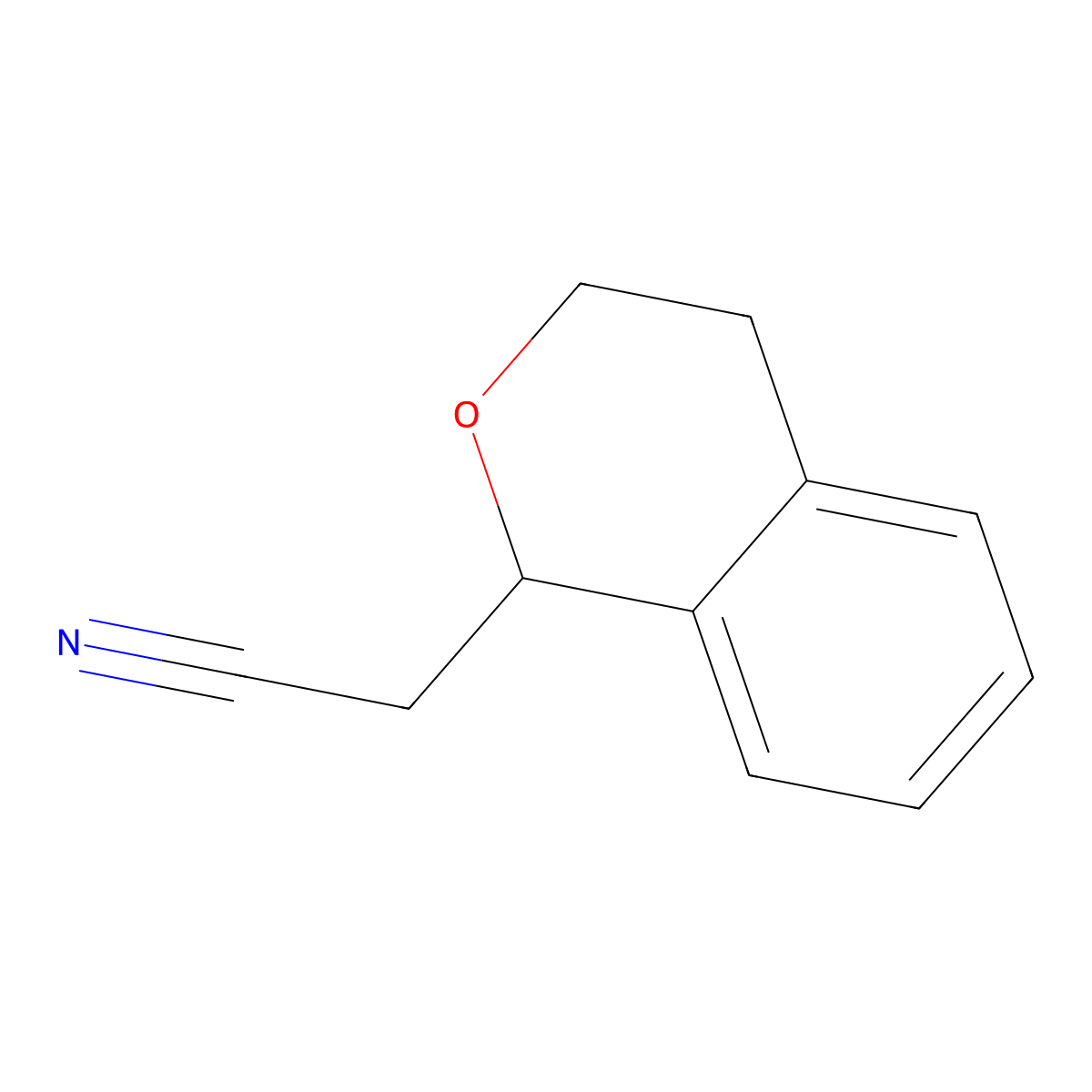 2-(3,4-dihydro-1H-2-benzopyran-1-yl)acetonitrile molecular structure, CAS 22901-13-9
