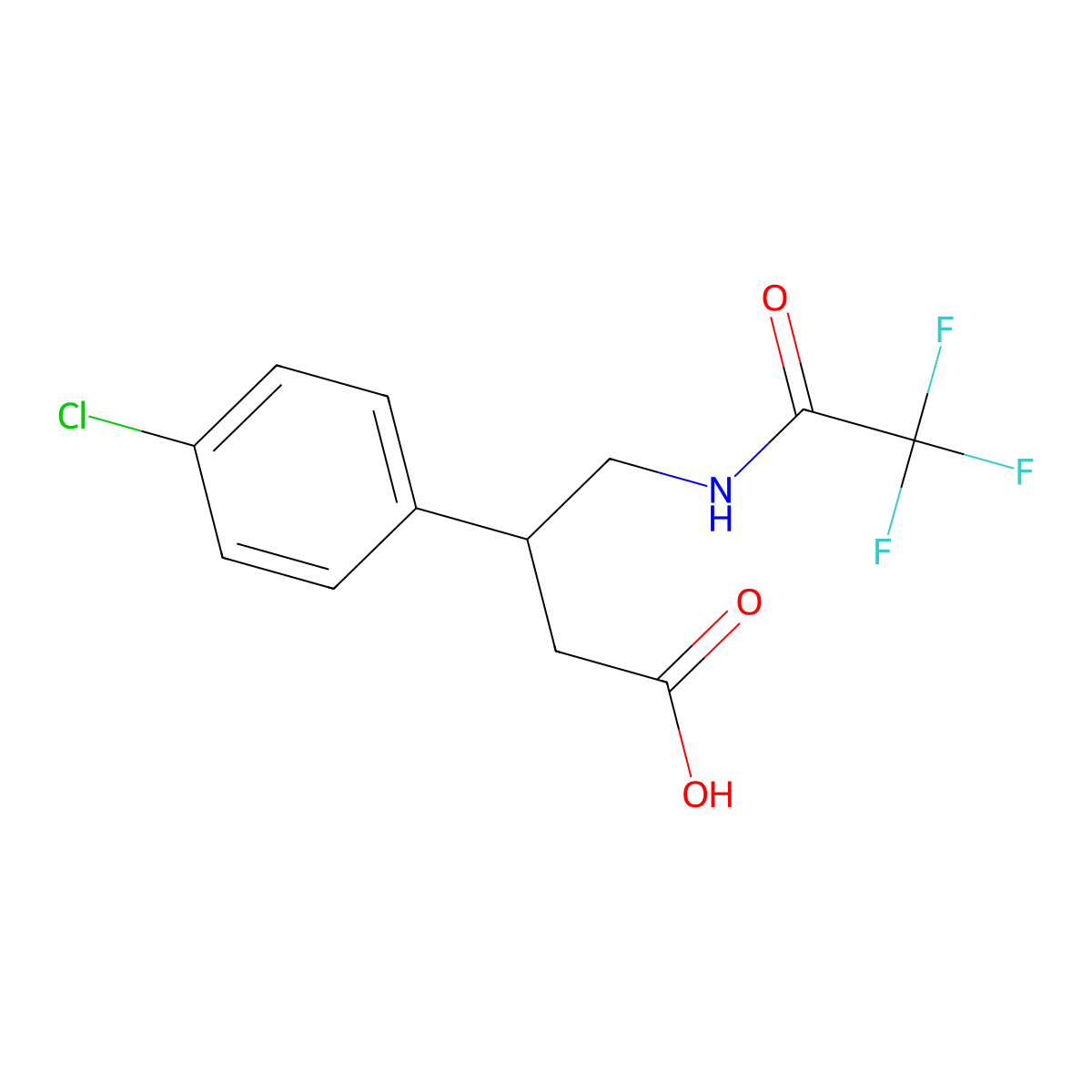 3-(4-Chlorophenyl)-4-(2,2,2-trifluoroacetamido)butanoic acid molecular structure, CAS 229014-55-5