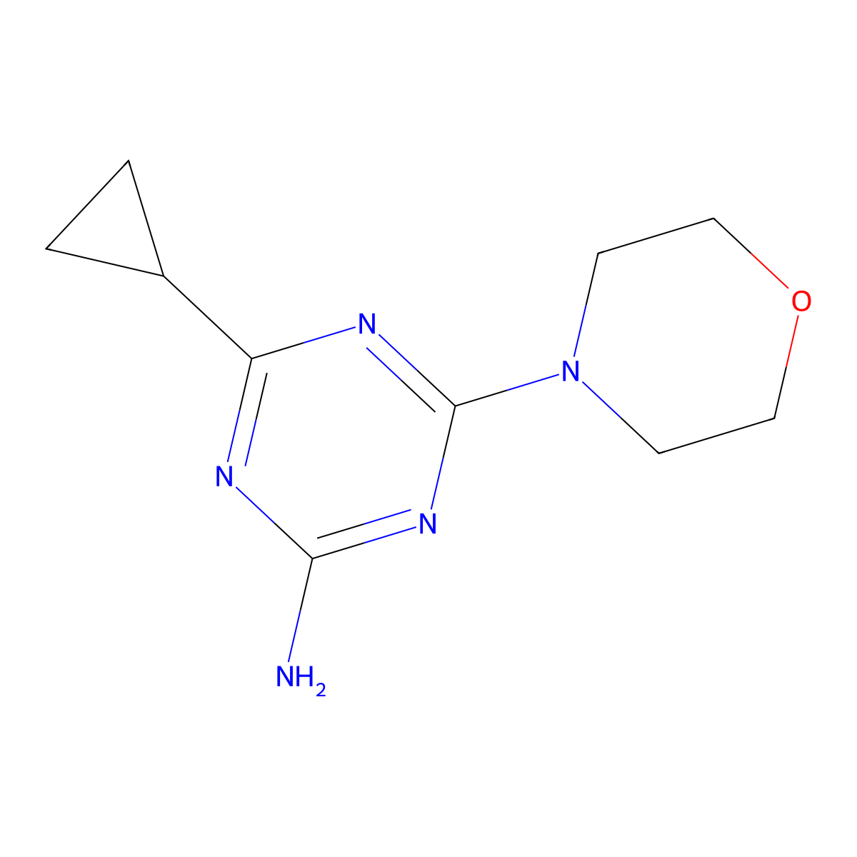 4-Cyclopropyl-6-(morpholin-4-yl)-1,3,5-triazin-2-amine molecular structure, CAS 229017-94-1
