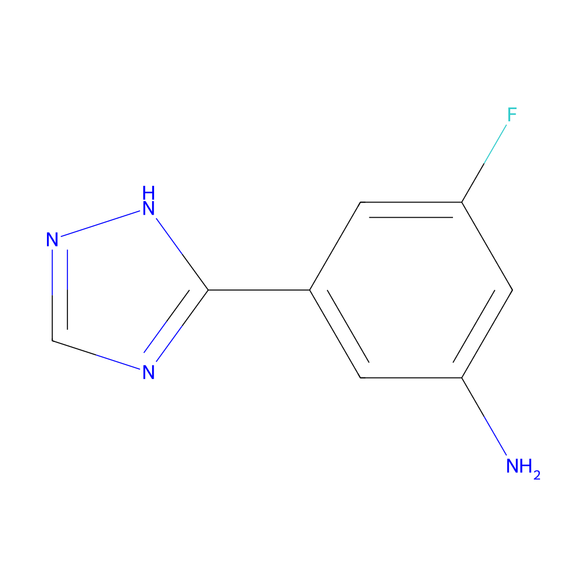 3-fluoro-5-(1H-1,2,4-triazol-3-yl)aniline molecular structure, CAS 2290173-51-0