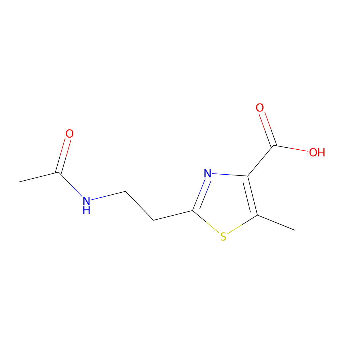 2-(2-Acetamidoethyl)-5-methyl-1,3-thiazole-4-carboxylic acid molecular structure, CAS 2290190-06-4