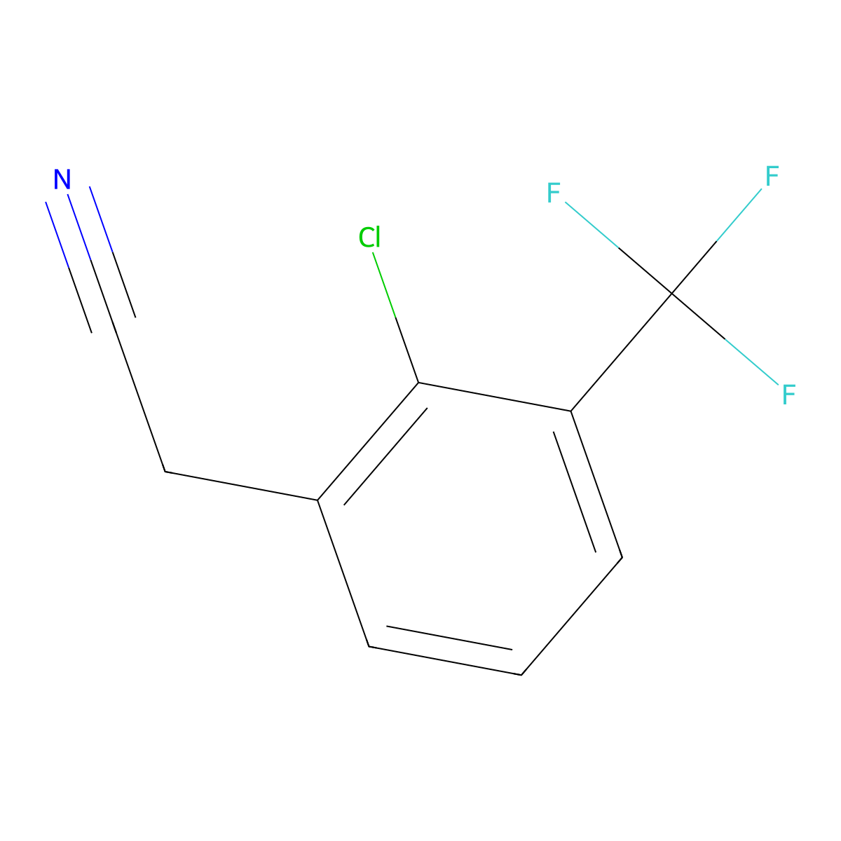2-Chloro-3-(trifluoromethyl)phenylacetonitrile molecular structure, CAS 22902-81-4